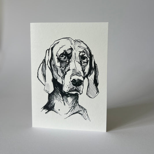 Weimaraner greetings card