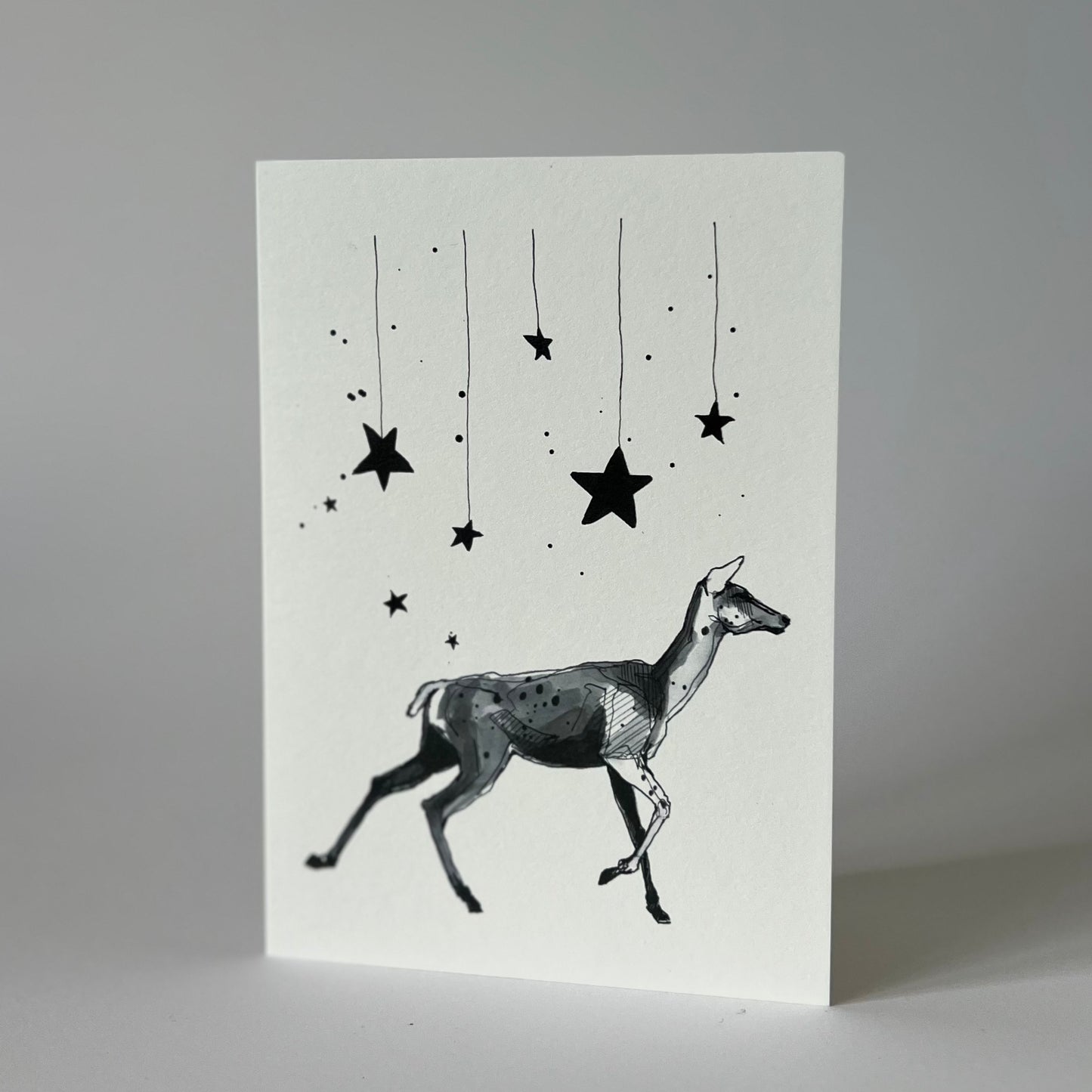 'Deer + stars' greetings card
