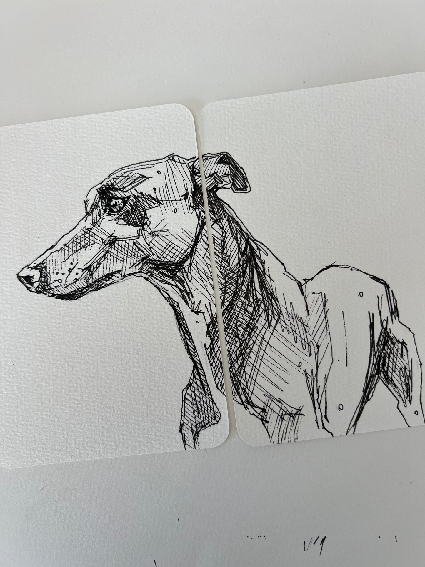 Long boy double postcard