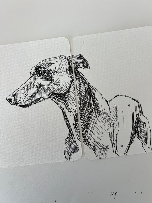 Long boy double postcard