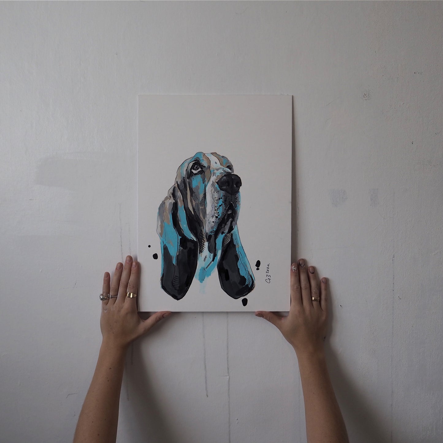 38.0x50.0cm dog portrait