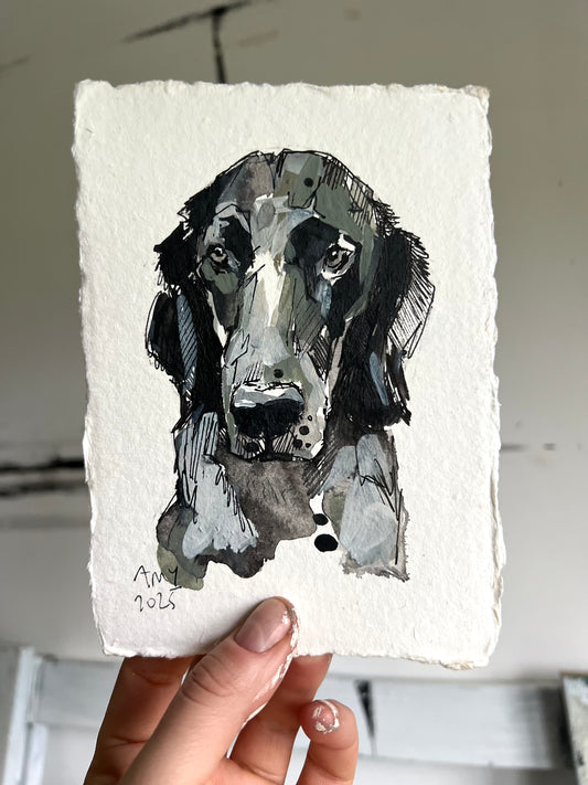 11.0x16.0cm mini dog painting