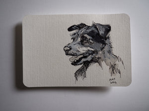 Pup postcard in pen