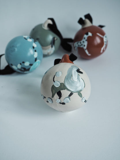 Bespoke dog portrait bauble