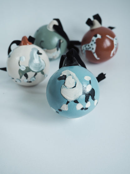 Bespoke dog portrait bauble