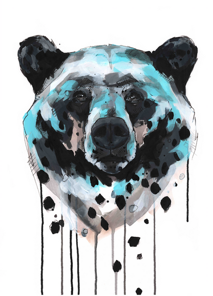 BEAR PRINT - hand finished and signed