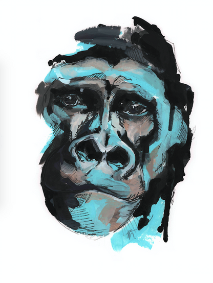 GORILLA PRINT - hand finished and signed