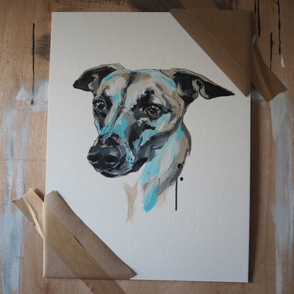 38.0x50.0cm dog portrait