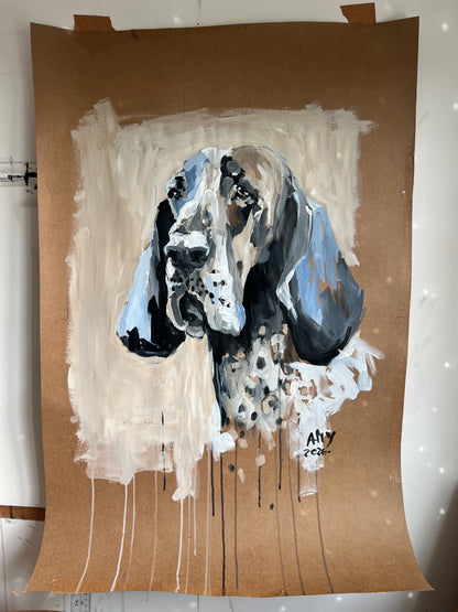 Acrylic dog portrait
