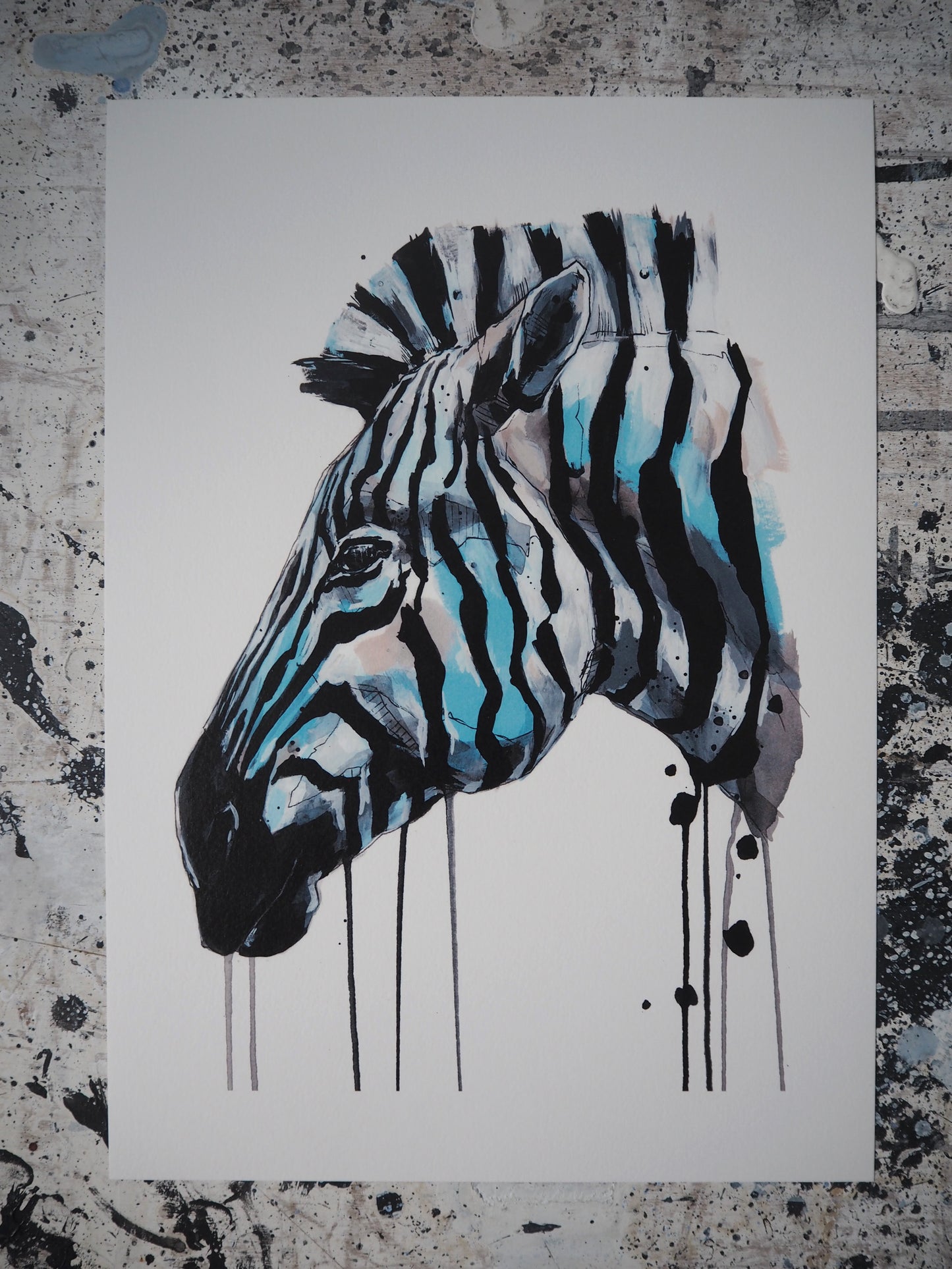 ZEBRA PRINT - hand finished and signed